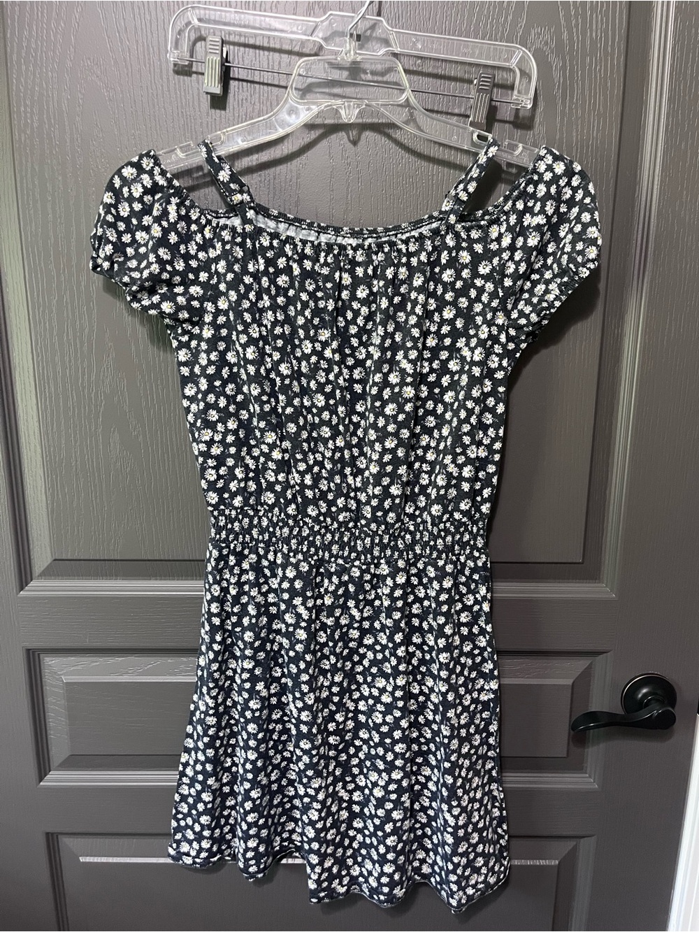 SO Black Dress with White Daisy Pattern